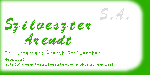 szilveszter arendt business card